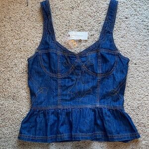 Pilcro denim peplum tank